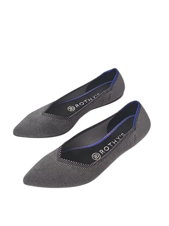 Rothy's Shoes - Rothy's Pointed Toe Knit Ballet Flats Shoe Gray Birdseye Slip On New